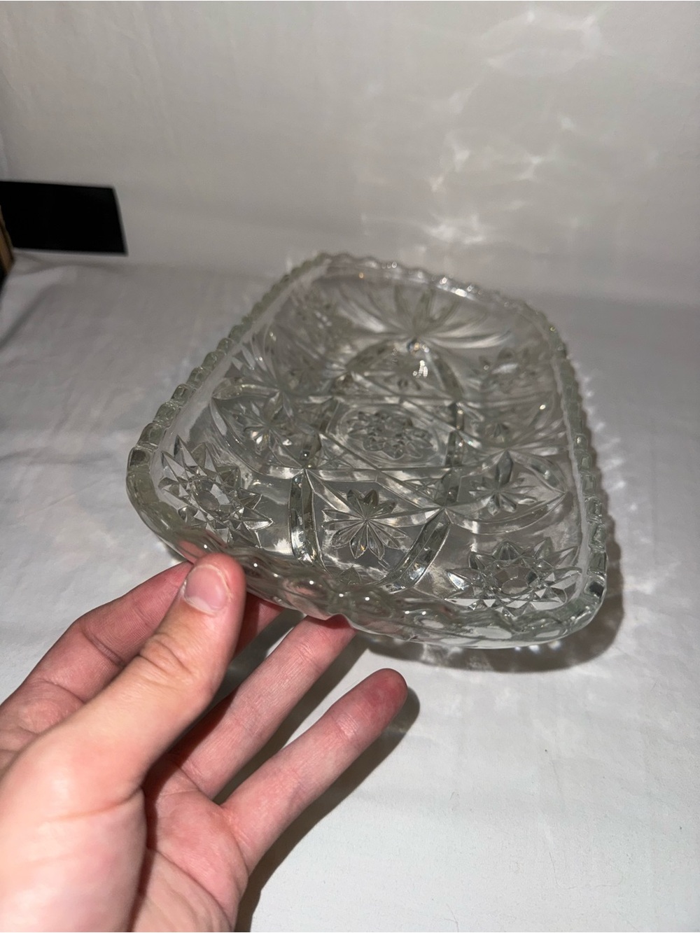 Vintage Anchor Hocking Prescut Starburst Serving Dish Relish Tray/Serving